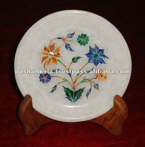 Extracteur de plaque artistique en pierre de marbre, incrustation pitra - Product Image 1
