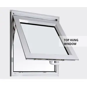 swing window single glass aluminum top hung window