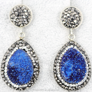 Bán Buôn Water Drop Shaped Mới Nhất Cụm Đầy Đủ Druzy Pha Lê Earring Designs - Product Image 3