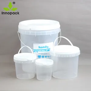 5L / 10L / 15L şeffaf plastik kova kapaklı