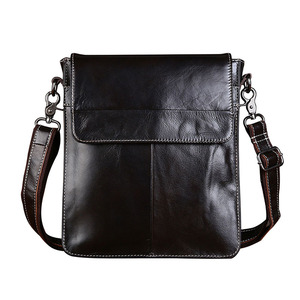 Borsa a <span class=keywords><strong>Tracolla</strong></span> in Vera Pelle Cowherd, Lussuosa e alla Moda, con Logo Personalizzato per <span class=keywords><strong>Uomo</strong></span>, 24x28x5cm - Product Image 1