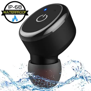 Sport IPX8 Waterproof Mini Bluetooth Earbud, Wireless Single Headphone with MIC, Handsfree Bluetooth Earphone for Running