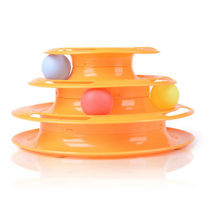 Hot sale Super Fun <span class=keywords><strong>3</strong></span> layers plastic tower cat track toy Interactive cat toy - Product Image 2