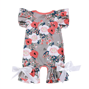 핫 세일 신생아 유아 아기 키즈 소녀 니트 코튼 플러터 슬리브 Onesie <span class=keywords><strong>Romper</strong></span>