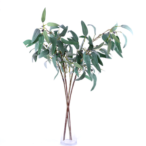 artificial leaves green foliage eucalyptus leaf plastic bush Artificial Eucalyptus Branch