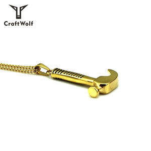 Artesanía Lobo fabricante personalizado hombres fresco nuevo al por mayor de acero inoxidable martillo collar Vintage joyería de acero inoxidable