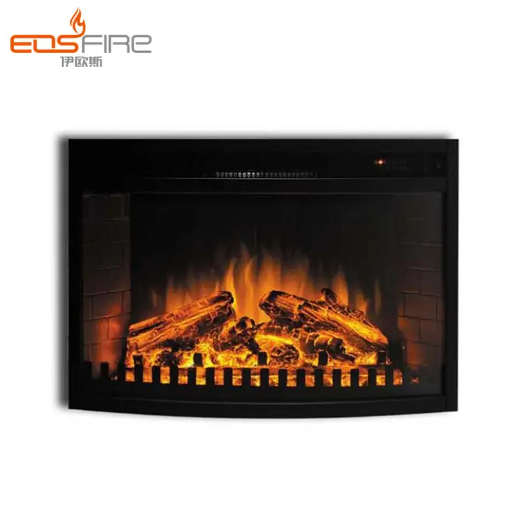 Remote control small electric wall fireplace black electric fireplace