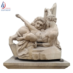 ที่มีชื่อเสียงขนาดหินอ่อนสีเหลืองโบราณภาษากรีก <span class=keywords><strong>Milon</strong></span> De Croton รูปปั้น - Product Image 1