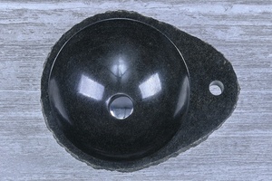 Bassin gonflable en granit noir, vanité de jardin extérieur, bassin - Product Image 3