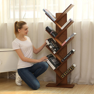 Librería de Bambú Natural con 9 Estantes, Diseño Especial, Estante de Almacenamiento para Exhibición de CDs, Películas y Libros. (Marrón Antiguo) - Product Image 2
