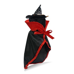 Haustier <span class=keywords><strong>Halloween</strong></span>-Bekleidung Anzug Hundebekleidung mit Hut Cosplay-Kostüm Katze Welpe Feiertags-Zauberer-Set Kleidung - Product Image 4