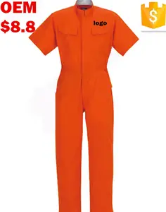 Oranje Gevangenenpak Gevangenenuniform Jumpsuits Met Aangepast Logo