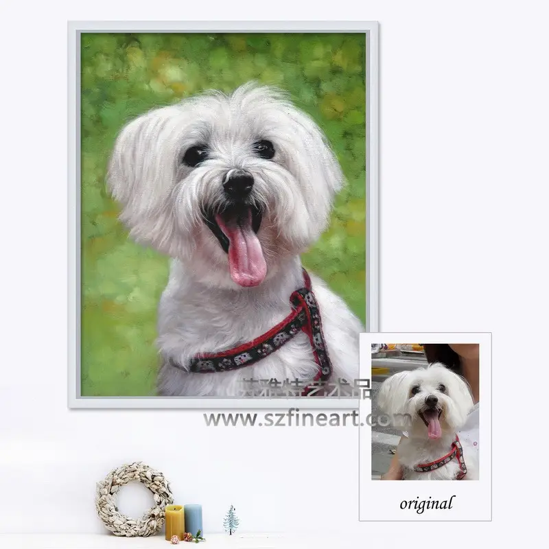 Perfect Christmas gift paintings portrait dog painting sample of oil painting
