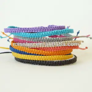 Wax Cord woven macrame Bracelets blank braided bracelets personalized charms can add custom string woven bracelets