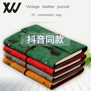 สมุดโน๊ตหนังสไตล์วินเทจสำหรับเดินทางแบบมืออาชีพพร้อมจี้รูปใบไม้และใบไม้แบบ <span class=keywords><strong>A5</strong></span> - Product Image 4