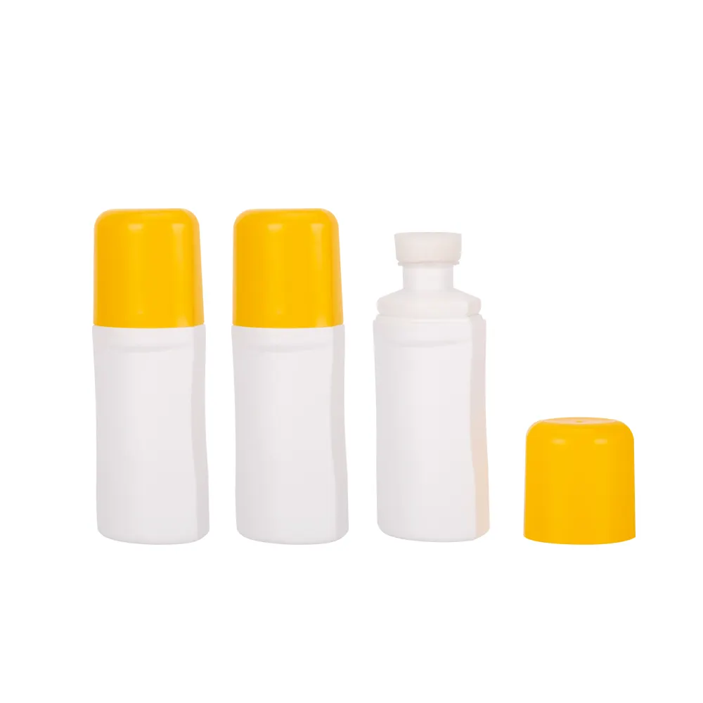 Chất lỏng đánh bóng giày PE chai nhựa container chai rỗng nhựa 50 60 ml Gói Jar cho đánh bóng Fit Sponge Applicator cap trên