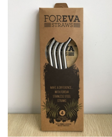 Factory wholesale color drinking custom stainless steel straw I Reusable metal straw with cleaning brush