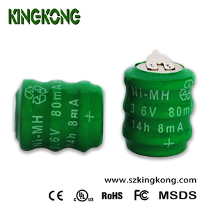 2020 baterias recarregáveis 80mah <span class=keywords><strong>3.6v</strong></span> ni-mh, célula de botão, venda quente