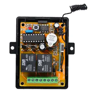 שני ערוץ 12 V/24 V אלחוטי מקלט 433/315 mhz אזעקות אורות שערים rf מקלט מרחוק בקר מקלט לוח עם מסוף