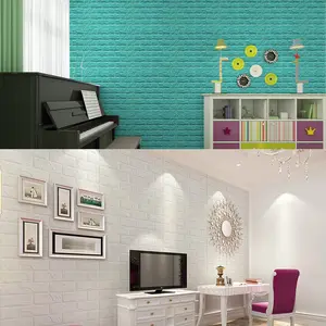 Pe foam wall sticker 4x8 waterproof wall panels cafe decoration 3d pvc wallpaper