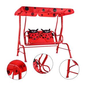 Bambini 2 Persona Patio Altalena Sedia Bambini Portico Panchina Baldacchino Cortile Mobili Rosso