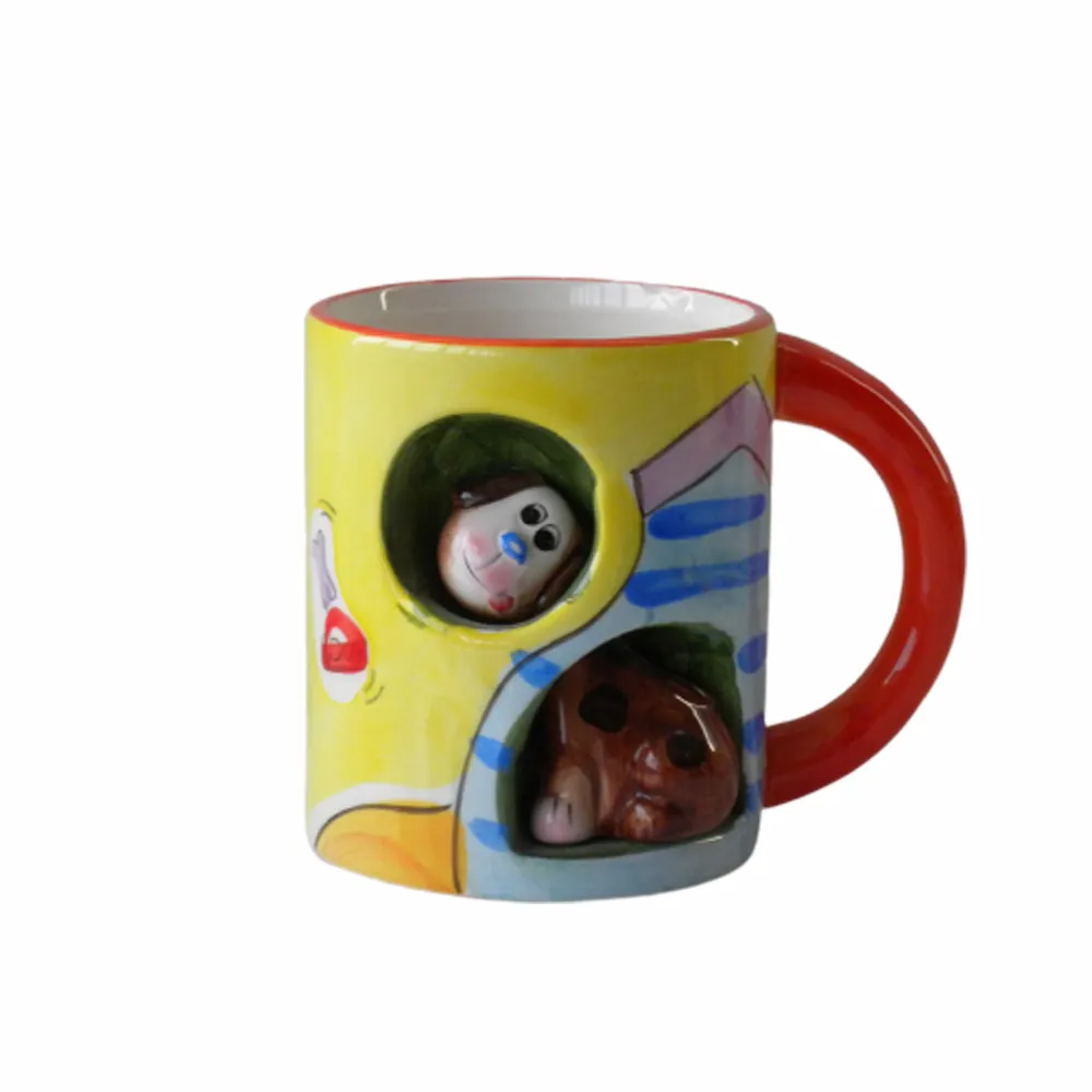 Custom popular 3D design ceramic animal mug and printing logo Children's cup for souvenir