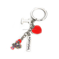 Logoson Factory - Lote de llaveros metálicos de Portugal con diseños variados, personalizables, de esmalte, sin níquel, a la moda