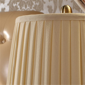 White Pleated <strong>Drum</strong> Silk <strong>Lampshade</strong> for Table Lamp - Product Image 4