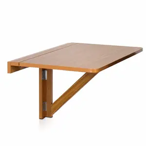 Table murale pliante en bois au design rustique, plateau réglable en hauteur, élégant