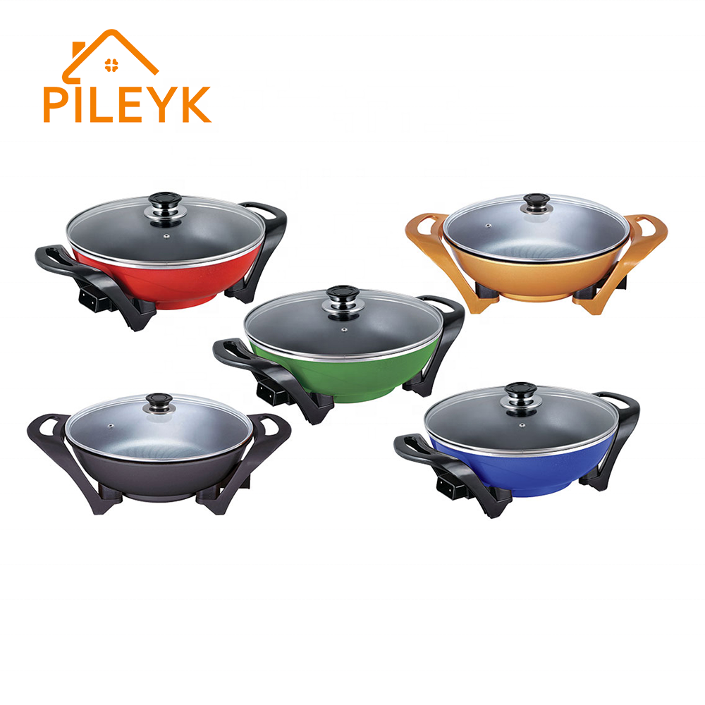 Высококачественный Китайский Автоматический алюминиевый электрический кухонный вок с двумя ручками и набор для фондю