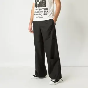 Casual Goedkope Streep Mannen Wijde Pijpen Broek Zwarte Sport Mannen Broek Losse Katoenen Streetwear Chino Mannen Broek