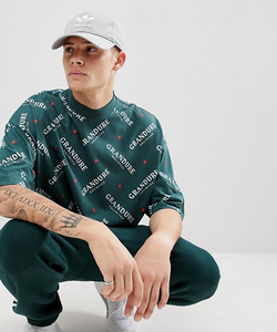 OEM Custom Heavy Weight Cotton Oversized <strong>Tshirt</strong> Men All Over Text Print T-shirt with <strong>Turtleneck</strong> - Product Image 2