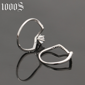 Fashion Promise <strong>Rings</strong> <strong>Set</strong> 925 <strong>Silver</strong> Wedding Engagement Bridal <strong>Set</strong> for Lovers - Product Image 4