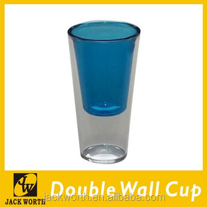 Copa de vino de doble pared de plástico acrílico Premium - Product Image 2