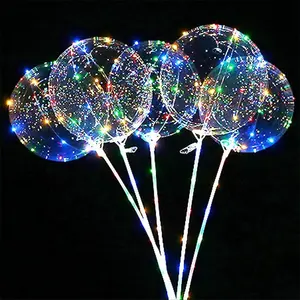 Ballons Led transparents 20 pouces, 5 pièces, hélium, Bobo, fournitures de décoration pour fête d'anniversaire et mariage