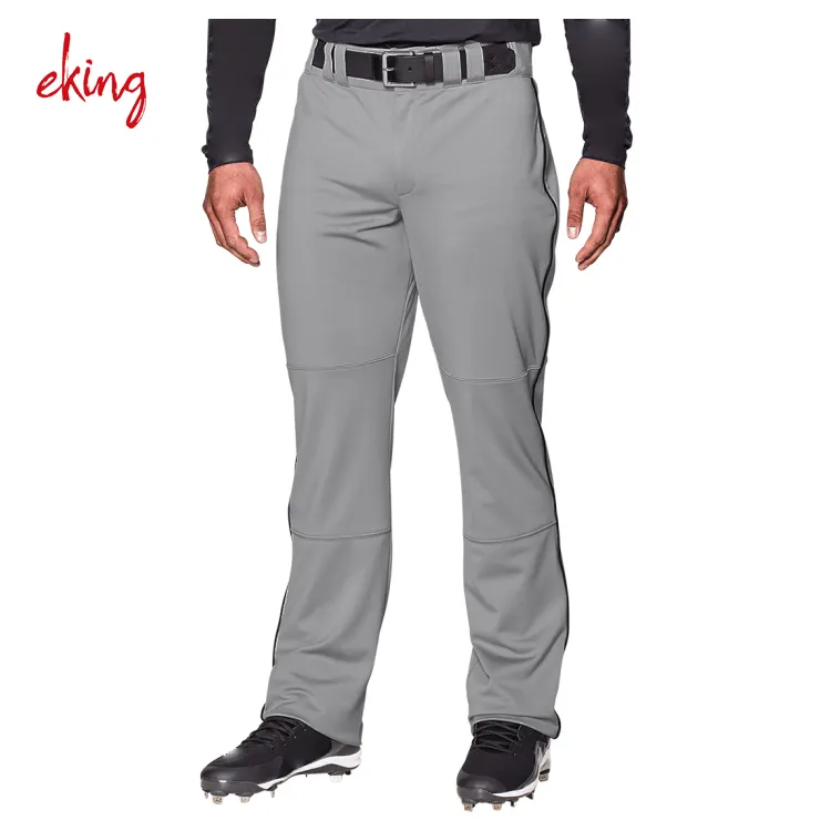 Pantalones de béisbol personalizados para hombre, sublimados, 100% poliéster, gris, venta al por mayor