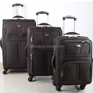 blue color polyester 4 wheels travel 3PC Softside Expandable EVA Luggage Set