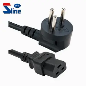 Israel 3 pin plug to IEC 320 C21 power cord cable with Israeli SII approval 16A 250V