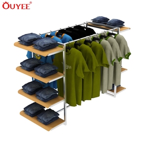 Garment Shop <strong>Used</strong> Counter Furniture Metal Brass Gondola <strong>Display</strong> Shelf <strong>Clothing</strong> <strong>Rack</strong> for <strong>Retail</strong> Store - Product Image 1