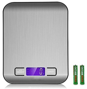 Balance de cuisine <span class=keywords><strong>Amazon</strong></span> pour aliments chauds Balance de cuisine numérique en acier inoxydable à plate-forme 11lb 5kg - Product Image 3