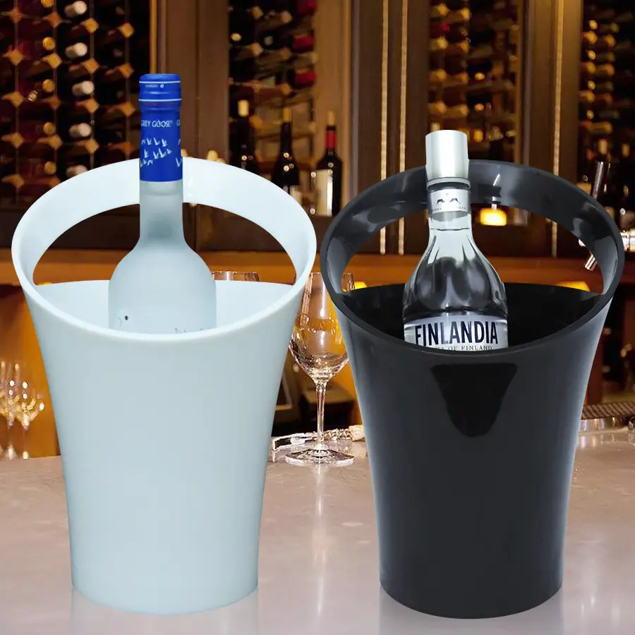 wholesale round 4L acrylic plastic bar club single bottle service beer champagne wine ice bucket with handle
