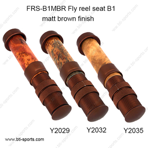 Asiento para Carrete de Caña de Pescar BTI-FRS-B1 de Madera Burl - Componente de Reparación DIY de Aluminio con Acabado Marrón Mate (B02) - Product Image 2