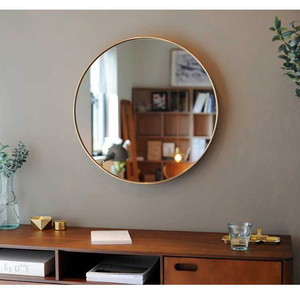 Wholesale Factory New Arrival Commercial Hospitality <strong>Industry</strong> Powder Coated Aluminum Metal Frame Decorative Round <strong>Wall</strong> <strong>Mirrors</strong> - Product Image 3