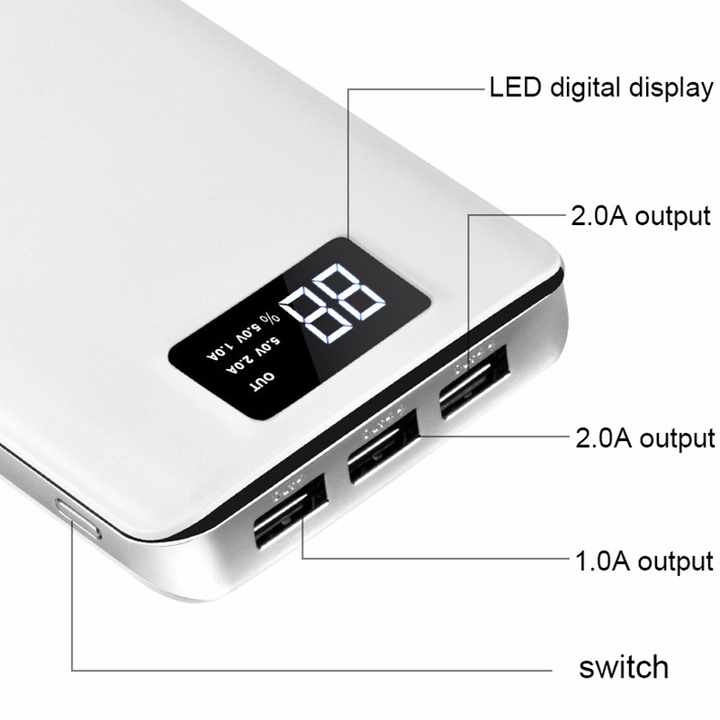 Original 20000mah LED Portable Power Bank Charger External Battery Fast Charging for Iphone X PD