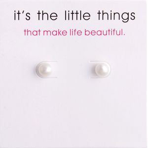 फैशन कान की बाली गर्म बिक्री मीठे पानी पर्ल स्टड कान की बाली आभूषण थोक आधा दौर मोती महिलाओं के लिए 2019 - Product Image 6