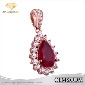 Más populares joyería de <span class=keywords><strong>la</strong></span> boda de <span class=keywords><strong>la</strong></span> lágrima cubic zircon pavimenta <span class=keywords><strong>la</strong></span> plata de ley 925 colgante encanto rubí teardrop pendant - Product Image 3