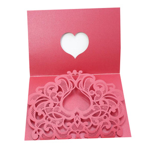 Tarjeta de invitación de boda <span class=keywords><strong>en</strong></span> forma de corazón de terciopelo creativo elegante inglés 3D - Product Image 6