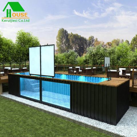 20ft 40ft container modern style customized swimming pool with cover ...