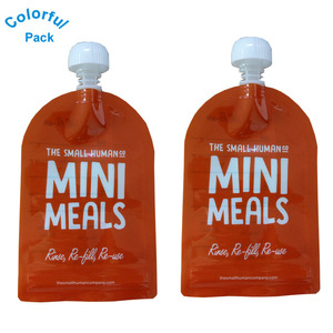 Muestra Gratuita de Bolsa Reutilizable Personalizada para Alimentos para Bebés con Boquilla, Sellado Térmico de Plástico PET y Aluminio y Asa con Válvula para Jugos y Leche - Product Image 3