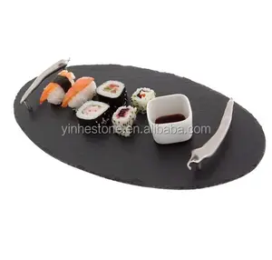 Piatto di Sushi per Hotel personalizzato piatto di ardesia ardesia, ardesia su misura Art Decor ristoranti nero 100% naturale